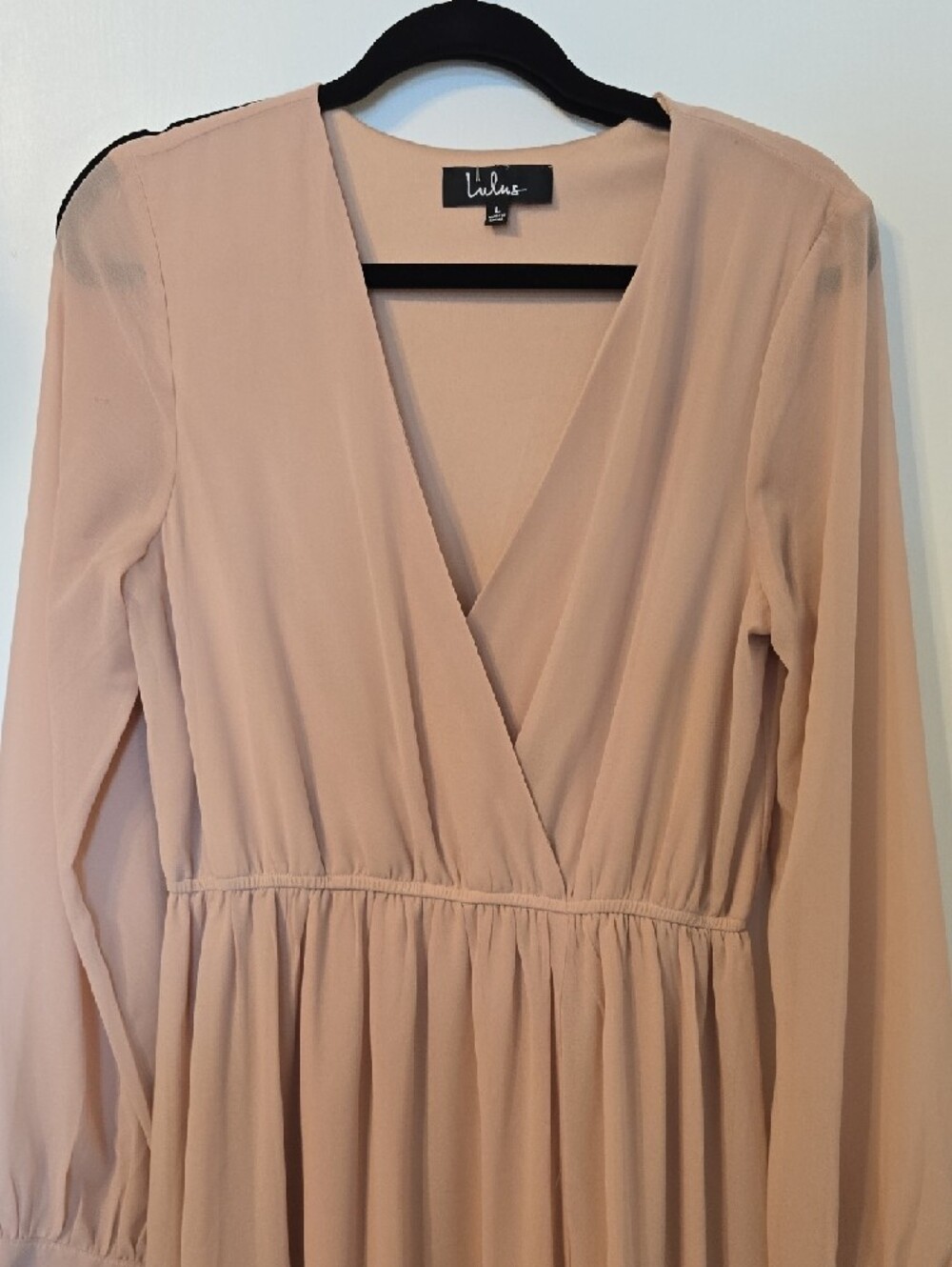 Lulu's Nude Long Sleeve Maxi Dress - Picture 3 of 9